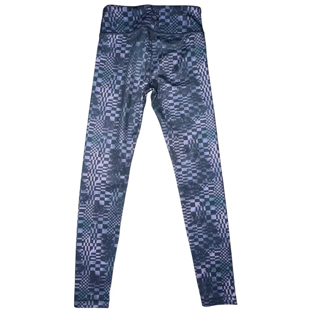 Athleta Girl High Rise Chit Chat Tight Purple Checkered Leggings Size M 8-10 CR5